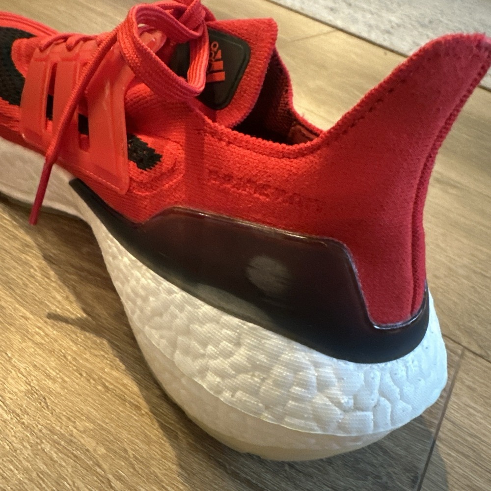 Adidas Ultraboost 21 Men's Sz 11.5 Running Sneakers FY0387 Vivid Red Solar Black - Picture 7 of 10
